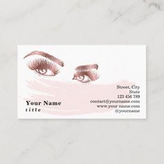 business card with an image of two women's eyes