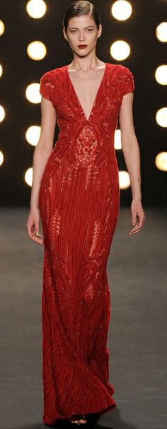 FALL 2014 READY-TO-WEAR Naeem Khan Formal Red Dress Long, Formal Red Dress, Oscars 2014, 2014 Runway, Red Dress Long, Couture Mode, Project Runway, Wildest Dreams