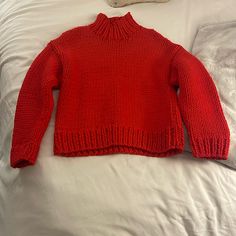 Tory Sport Red Chunky Knit Sweater Size Xs. Worn Once Sport Sweater, Chunky Knit Sweater, Red Sweater, Chunky Knits Sweater, Red Sweaters, Chunky Knit, Knit Sweater, Sweater Sizes, Knitted Sweaters