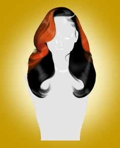 a woman's head with long red hair on a white mannequin torso