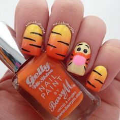 Lemon Merengue, Nail Art Orange, Orange Nail Art, Nail Art Disney, Nails For Kids