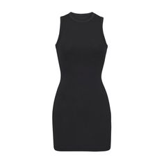 Easy, Ultra-Flattering, And So Versatile, This Skims Cotton Rib Tank Dress Is Perfect For Staying In Or If You’re Out And About. Fall In Love With Its Sporty Silhouette, High Scoop Neckline, And Soft And Stretchy Cotton Rib Fabric. Fit: Comfortable Everyday Tank Dress, High Scoop Neckline, Mini Length, Sporty Leaning Silhouette, Cotton Binding Along Neckline And Underarms. Color: Soot Black Size: 4x New With Tags Fabric 95% Cotton / 5% Spandex. Care Machine Wash Cold, Tumble Dry Low, Cool Iron, Dresses Png, Little Black Dress Classy, Outfits Shifting, Short Slip Dress, Wishlist 2022, Dress Png, Cotton Corset, Ribbed Tank Dress, Pure Elegance