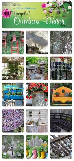 outdoor decor collage with many different pictures