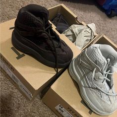 One Brown , One Gray Never Worn Brand New Yeezy Boots, Yeezy Shoes, Kid Shoes, Kids Shoes, Brown And Grey, Kids Shop, Shoe Boots, Size 6, Brand New