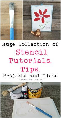 a collection of stencil materials tips, projects and ideas