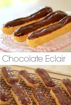 chocolate eclair cookies on a cooling rack