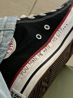 Converse Writing On Shoes, Writing On Converse, Converse Custom Ideas, Custom Converse Ideas, Converse Rouge