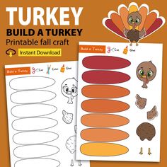 turkey build a turkey printable fall craft