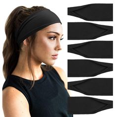 PRICES MAY VARY. 【Great Material】SOFT STRETCHY FABRIC, this women running headband is crafted from cotton polyester and spandex blend fabric, lightweight and stretchy, offering excellent performance for wicking, durability and abrasion resistance. This yoga headband delivers a supportive fit for all sports need. 【Fit Most Sizes】Our Boho headbands measures 8.6"/22cm in length and 3.5"/9cm in width; wide female sweat-wicking headbands fit most sizes, very soft and stretchy. Vintage design fitness Running Hair, Running Hairstyles, Lazy Day Hairstyles, Yoga Hair, Lazy Hairstyles, Running Headbands, Sport Hair, Workout Hairstyles, Different Hair Types