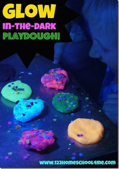 glow in the dark playdoughs are colorful and fun for kids to make