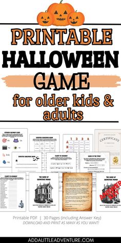 Printable Halloween escape room game for a fun Halloween party activity, suitable for older kids, teens, and adults. Perfect for Halloween-themed gatherings. High School Halloween Activities, Halloween Escape Room For Teens, 6th Grade Halloween Party Ideas, Halloween Escape Room For Kids, Halloween Activities For Teens, Fun Activities For Teens, Halloween Games For Teens, Halloween School Activities, Halloween Printable Games