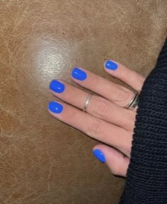 Midnight Blue Nails Aesthetic, Blue Aura Nails Short, Blue Nail Polish Aesthetic, Aesthetic Navy Blue Nails, Nailpolish Aesthetic, Acrylic Nails Almond Shape, Nail Ring, Almond Acrylic Nails