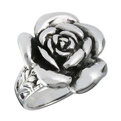 Large Oxidized Rose Flower Ring Sterling Silver Filigree Leaf Band 925 Jewelry Female Male Size 7 All our silver jewelry is crafted from .925 silver also commonly referred to as sterling silver. Sterling silver is the standard for beautiful high-quality silver jewelry and can not be replicated by lower priced silver plated jewelry. It is 92.5% pure silver, mixed with alloys to add strength and durability to stand the test of time. We promise superior service which includes fast shipping, great c Classic Rose Design Jewelry For Anniversary, Elegant Rose Sterling Silver Flower Ring, Elegant Rose Flower Ring In Sterling Silver, Elegant Sterling Silver Rose Design Flower Ring, Silver Rose Design Ring, Silver Ring With Rose Design, Classic Rose Jewelry For Anniversary, Silver Flower Jewelry With Rose Design, Silver Floral Jewelry With Rose Design