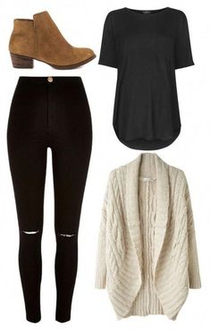 Plus-koon Muoti, Mode Boho, Casual Winter Outfits, Distressed Black Jeans, Mode Inspiration, Outfit Idea, Fall Winter Outfits, Casual Fall