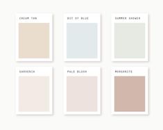 four different shades of neutral and white paint