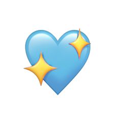 two blue hearts with yellow stars in the shape of a heart on a white background