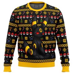 Pokemon Christmas Umbreon Ugly Christmas Sweater Perfect And Unique Gifts For Adults Kids On Christmas Pokemon Christmas, Xmas Balls, Pokemon Umbreon, Pokemon Anime, Anime Christmas, Fan Anime, Christmas Sweater Men, 3d Shirt, Anime Gifts