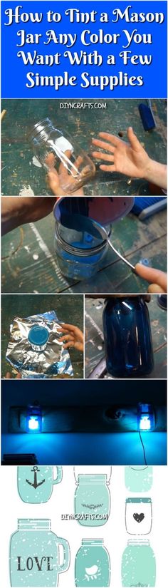 the instructions for how to put water in mason jars