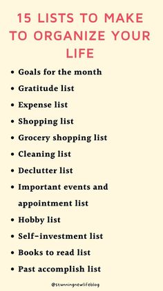 Organizing List, Goals For The Month, Start Of The Month, How To Be More Organized, Gratitude List, Organizing Time, Lists To Make, Organize Your Life, The Start