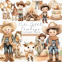 the clipart pack includes cowboy and cowgirls