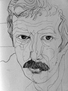 a drawing of a man with a mustache