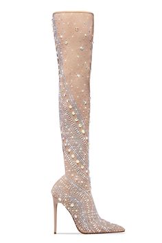 Nude Boots, Jeweled Shoes, Miss Lola, Shoes Heels Classy, Boot Jewelry, Gorgeous Shoes, Fabulous Shoes, Hot Shoes, Thigh High Boots