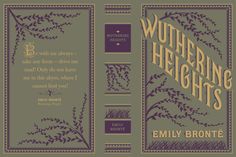 the front and back cover of wuthering heights by emily brontee, with an illustration of flowers