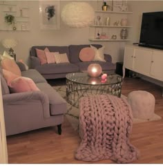 a living room filled with furniture and decor