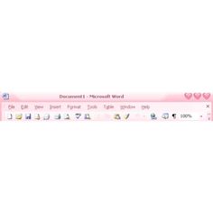 a pink keyboard with hearts on it and the words document - microsoft word written in red