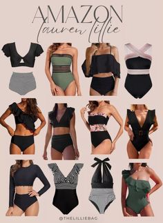 Classy Swimwear, Affordable Swimsuits, Pool Wear, Pool Swimming, High Waisted Bottoms, Swimming Suit, Swimming Outfit, Best Amazon, Swim Fashion