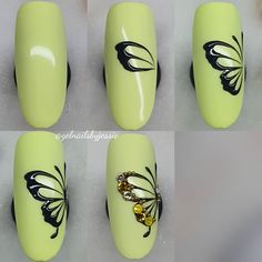 Step By Step Nails, Nails Grunge, Unghie Nail Art, Nail Drawing, Nail Techniques, Floral Nail Designs, Butterfly Nail Art, Nail Art Ombre, Work Nails