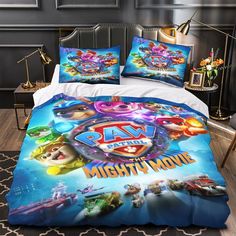 the paw patrol bedding set is on display