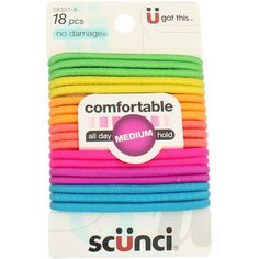 Scunci 18PK N/d Elastics Neon Black Hair Ties, Caribbean Colors, Workout Bag, Damage Hair, Effortless Beauty, First Down, Workout Bags, Hair Easy, Medical Problems