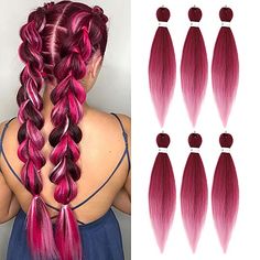 Category:Extension; Gender:Women's; Quantity:6 Pack; Occasion:Birthday,Vacation,Party / Evening,Daily Wear,Party Evening; Age Group:Adults; Hair Extension Type:Pre Looped; Hair Material:Synthetic Hair; Texture:Yaki; Length:26 inch; Net Weight:0.48; Heat Resistant:Yes; Listing Date:11/12/2021; Can Be Permed:No; Unit Weight:80 Red Braiding Hair, 26 Inch Hair Extensions, Dark Red Ombre, Pre Stretched Braiding Hair, Crochet Braid Hair, Soccer Hair, Twist Box Braids, Jumbo Braiding Hair, Ombre Braid