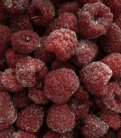 frozen raspberries are shown in this close up photo