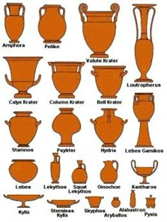 the different types of vases and their names are shown in this diagram, which shows them