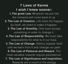 the laws of karma in black and white