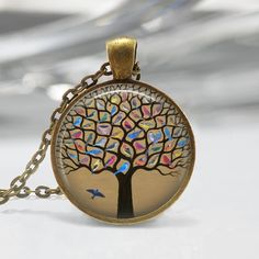 Tree of Life Necklace Bird Jewelry Nature Art Pendant with Link Chain Included Poppy Necklace, Jewelry Nature, Music Jewelry, Necklace Tutorial, Art Pendant, Tree Of Life Necklace, Pendant With Chain, Bird Jewelry, Tucson Az