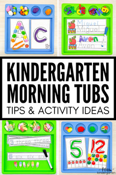 children's morning tubs and activities for learning numbers