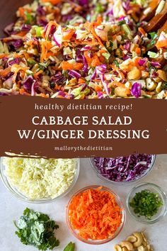 cabbage salad with carrots, celery, and other ingredients