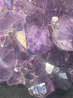 "Absolutely stunning large amethyst crystal. Weighs 6 lbs and measures at about 8\". Deep purple and well-defined terminations. Beautiful display piece.  Amethyst:" Purple Vibe, Lavender Aesthetic, Crystal Aesthetic, Rainbow Magic, Purple Themes, Soft Purple, Purple Crystals, Purple Wallpaper, Purple Aesthetic