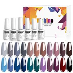 Vishine Gel Nail Polish Kit 22 Colors & Top Base Coat - Popular Autumn Winter Gel Colors Collection, Nude Grey Purple Blue UV Nail Gel Colors Manicure Set39.99 #Beauty Gel Color, Daily Essentials, Men's Grooming, Makeup Skin Care, Oral Care, Skin Makeup, Beauty Tools, Summer Nails, Beauty And Personal Care