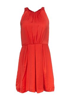 Current Boutique-Rebecca Taylor - Orange A-Line Dress w/ Front Pleats Sz 6 Casual A-line Dress With Pleated Bodice, Chic Lined Pleated Dress For Spring, Casual Knee-length Mini Dress With Pleated Hem, Casual Mini Dress With Pleated Hem For Daywear, Casual Pleated Orange Dress, Casual Orange Pleated Dress, Spring Daywear Pleated Dress With Pleated Back, Spring Pleated Dress For Daywear, Casual Pleated Spring Dress