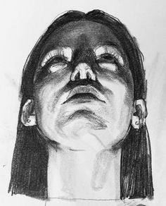 a drawing of a woman with her eyes closed