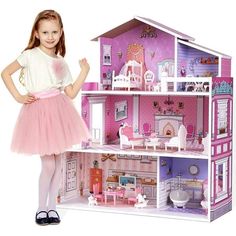 Robud Wooden Dollhouse Pretend Play House Set Our doll houses come with easy step-by-step instructions for even easier assembling, play sooner without the headache from over complicated assembly. Dollhouse with accessories is a excellent educational toy,for toddlers aged over 3 years,to develop their imaginations and hand-eye coordination. Also, it is a safe and educational assembly toy,for parents to teach their children some basic life concepts,and connect with their kids through play.This is Barbie Doll Houses, Kids Doll House, Victorian Dollhouse, Pretend Play Toys, Dollhouse Kits, Wooden Dollhouse, Barbie House, Kids Kitchen, Country Estate