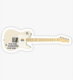 an electric guitar sticker on a white background