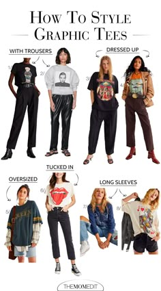 Black Graphic Tee Outfit, Graphic Tee Styling, Outfit Ideas Oversized, Tee Styling, Oversized Tee Outfit, Band Tee Outfits, Graphic Tshirt Outfit, Oversize Tshirt Outfits, Tee Shirt Outfit