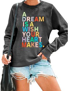 Get ready for the Disney adventure with these cozy Disney-themed sweatshirts! Our selection includes pullovers and hoodies. Get creative with your look and show off your Disney style on your vacation or at home. A dream is a wish your heart makes sweatshirt Disney World Packing List, Grey Clothing, Mickey Sweatshirt, Mickey Shirt, Mickey Mouse Sweatshirt, Mickey Mouse Shirts, Disney Hoodies, Disney Sweatshirts