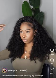 Afro Hair Clip Ins, Long Curly Crochet Hair, Curly Crochet Hair Styles, Sew In Hairstyles, Big Hair Dont Care, Quick Weave Hairstyles, Frontal Hairstyles, Black Hair Care, Coily Hair