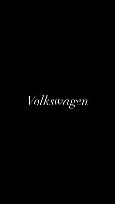 the word volkswagen is written in white on a black background